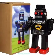 Smoking Spaceman Windup Tin Toy Rare Black Edition NEW!