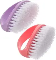 Outanaya Manicure Brush Set 2pcs Nail Brush for Cleaning Fingernail Brush Nail Supplies Candy Nail Dust Brush Dense Bristles for Women