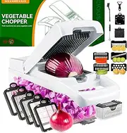 Billord Vegetable Chopper - 26in1 Professional Onion Chopper & Spiraizer with Container, Food Cutter Fruit Slicer, Kitchen Gadgets & Accessories or Salad Potato Carrot Garlic, Vegetable Cutter Tools