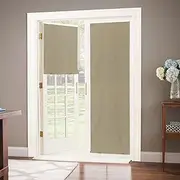 100% Blackout Door Curtain, No Tools No Drill Cordless Blinds for Windows, Thermal Insulated UV Protection Privacy Window Curtains for French Door Front Door(26''W x 68''H, Beige, 1 Panel)