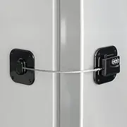 Refrigerator Lock, Heavy Duty Fridge Lock, Combination Lock for Refrigerator Cabinets, Drawers, Safety Lock, Easy Install No Keys Needed (Black-1Pack)