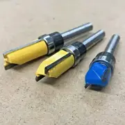 3Pcs 1/4" Shank Flute Flush Trim Router Bit Set Top Bearing Milling Cutter +CASE