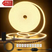 16.4Ft Neon LED Strip Light, Cozylady Warm White Waterproof Rope Light with Powe