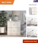 Bedside Table with 2 Drawers, Side Tables Storage Small Narrow Desk Chest of ...