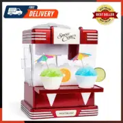 Snow Cone Shaved Ice Machine - Retro Table-Top Slushie Machine Makes 20 Icy