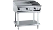 B+S Black Combination 600mm Grill Plate & 300mm Char Broiler Natural Gas
