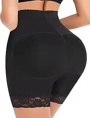 [DERCA] Padded Underwear for Women Butt Lifter Seamless Booty Pads Butt Enhancer Panties Lace Shapewear Boyshorts