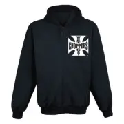 Sweatshirt With Cap & Zip Wcc Maltese Cross Black, 2XL