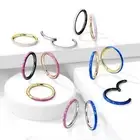 Precision Opal Set Outer Lined All Surgical Steel Hinged Segment Hoop Ring