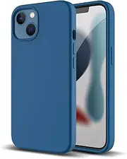 ZUSLAB Case for iPhone 13 Case, Liquid Silicone Anti-Scratch Gel Rubber Shockproof Full Protection Soft Microfiber Lining Cover for Apple (2021) - Cobalt Blue
