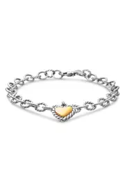 David Yurman Cable Collectibles® Cookie Classic Heart Bracelet, 4.5mm in Two Tone at Nordstrom, Size Medium