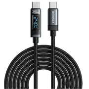 ESSAGER 240W 5A Type C to Type C Charging Cable, USB2.0 480Mbps, Digital Display, Support PD3.1 - 2m