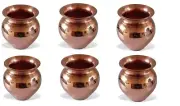Copper Kalash Lota Pooja Lota For Pray & Surya Namaskar, 300 ML . 6 pcs