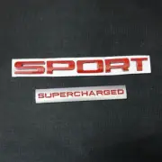 Red Matte SPORT + Silver Red SUPERCHARGED Metal Badge Emblem Sticker Decal Motor (for: Peugeot)