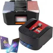 Semi Automatic Card Dealer Machine, Customize The Number of Cards Dealt 360° Manually Rotate The Base, 1800Mah Rechargeable with Automatic Card Shuffler 1/2 Decks for Game Table Accessories