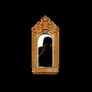 Antique Rustic Wooden Mirror Frame Hand Carved Mirror Wall Hanging Free Shipping