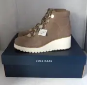 NIB Authentic COLE HAAN ZEROGRAND CITY Lace Up Women's Wedge Boots Size 9 B