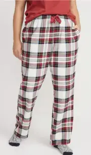 Old Navy Women’s Size XXL 18-20 White Tartan Plaid Flannel PJs Lounge Pants New
