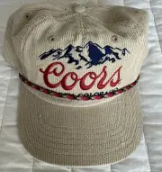 Coors Corduroy Hat Cap Tan Snapback Golden Colorado Banquet/Men's/Brand New