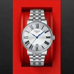 【TISSOT 天梭 官方授權】CARSON系列 簡約時尚腕錶 / 40mm 母親節 禮物(T1224101103300)