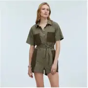 Madewell NWT Patch-Pocket Short-Sleeve Romper Size 6