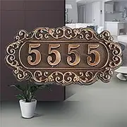 Personalized House Address Plaque Custom House Number Sign 7 Inch Name Plate Customized Antique Brass Or Copper Vintage Outdoor Mailbox Address Signs For House Home Hotel Office Garden
