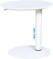 Creative Oval Laptop Desk, Household Simple Standing Table, Overbed Table Large, Height Adjustable Sofa Table, Pneumatic Operation(White Color)