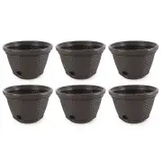 Suncast 100 Foot Resin Wicker Garden Water Hose Storage Holder Pot (6 Pack)