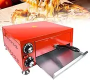 12-Inch Stainless Steel Countertop Pizza Oven, Commercial Single Layer Pizza Oven, Household Pizza Oven Meat Grill Bread Baking Machine, 0-300℃ Temperature & 60min Timer, for Party and Outdoor