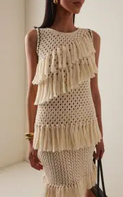 [ESCVDO] Exclusive Espina Fringed Crocheted Cotton Top