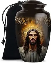 Jesus Christ Cremation Urns for Male & Female - Funeral Urns for Adult Ashes Men & Women - Holds Upto 200 Cubic Inches - Decorative Memorial Large Urn (Size - 10 Inch)