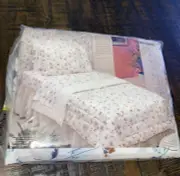 Tastemaker The Bed Set Twin Flat Sheet Set Fitted Pillow Case New Fern Floral