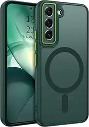 BENTOBEN Case for Samsung Galaxy S22, Compatible with Magsafe, Slim Magnetic Design Soft TPU Bumper Shockproof Protective Drop Protection Girls Women Men Boys Samsung S22, Green