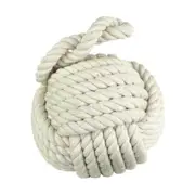 Doorstop 25cm Rope Ball Round Door Weight Stopper/Excluder Home Decor White