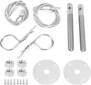 Lwuey Hood Pin Plate Lock Kit, Stainless Steel Engine Hooding Pins Plates Bonnet Locking Clip Kit Car Modified Accessory Universal Hoods Pin Bumper Quick Release Latch License Tools for Cars Helves