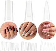 Beetles Gel Nail Kit Gel Nail Polish Nail Extension Kit - Artificial False Nails Clear Coffin Ballerina Stiletto Nail Tips for Acrylic Nail/Dip Powder Nails/Poly Nail Extension Gel Nail Art DIY Home, 488 Pcs Gel Tips Set