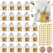96 Pack Mini Honey Jars Party Favors in Bulk, 1.5 oz Small Hexagon Glass