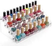 Sooyee Acrylic 4 Layer Nail Polish Rack Tabletop Display,Clear 4 Tier Shelves Organizer for Essential Oil, Cosmetic Dropper Bottle, Condiment,Fair Gifts Samples,Small toy Showing Stand,Pack of 1