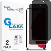 KATIN 2 Pack Privacy Screen Protector for iPhone 15 / iPhone 15 Pro 6.1 Inch Anti Spy Tempered Glass Film, Anti-Scratch, Bubble Free