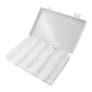 100Pcs Clear Plastic Round Coin Storage Cases Holder Box Assorted Sizes