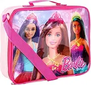 TDL Barbie Lunch Bag Thermal Insulated Lunch Box Girls Princess Barbie Movie School Sandwhich Box with Carry Handle & Side Pocket