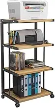 Printer Stand Printer Holder Printer Shelf 4 Tier Wood Printer Stand Printer Cart Printer Shelf Metal Frame Mobile Copier Shelf for Office Fax Machine Scanner Printer Rack Printer Shelves (Color : A