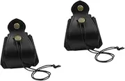 2pcs Dice Storage Bag Wear Resistant Leather Organizer for Dice and Small Accessories Portable Pouch with Drawstring Closure for Games and Jewelry Black