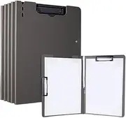 Organizer 5 Pcs A4 Folder with Double Clips Can Be Folded Writing Pad Data Storage Office Supplies for Office(Black)