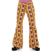 Retro Vintage 1970s Groovy Bell Bottom Pants Flared Trousers Disco mid rise Psychedelic Men's Halloween Carnival Vacation Music Festival Festival Adults' Pants