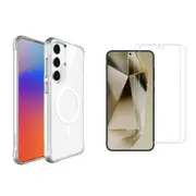 iCoverLover For Galaxy S25+ Case Compatible with MagSafe + 2 Screen Protectors