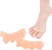 Moguri 1 Pair Toe Separators for Women Men Metatarsal Yoga Cushion Therapeutic Stretching Equipment for Plantar Fasciitis Bunion Silicone Toe Separators (Beige, Medium)