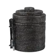 [Florabelle Living] Paume Rattan Ice Bucket With Tongs Black