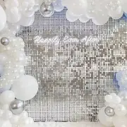 Shimmer Wall Panels,12 Silver Sequin Panels,Shimmer Backdrop Sequin Wall for ...