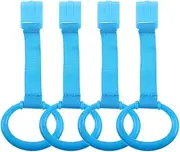 Vaguelly Infant Bed Ring Set Baby Pull up Bar Toddler Walking Assistant 4pcs Crib Hanging Rings Safety Stand Ring